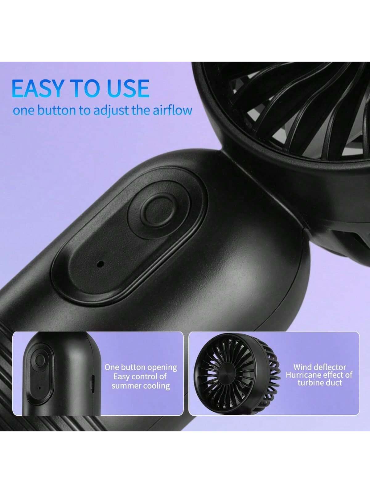 3-Pack Portable Mini Fan Handheld Personal Small Fan With 3-Speed For Travel, USB Rechargeable Battery Operated Eyelash Fan
