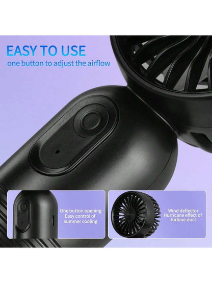 3-Pack Portable Mini Fan Handheld Personal Small Fan With 3-Speed For Travel, USB Rechargeable Battery Operated Eyelash Fan