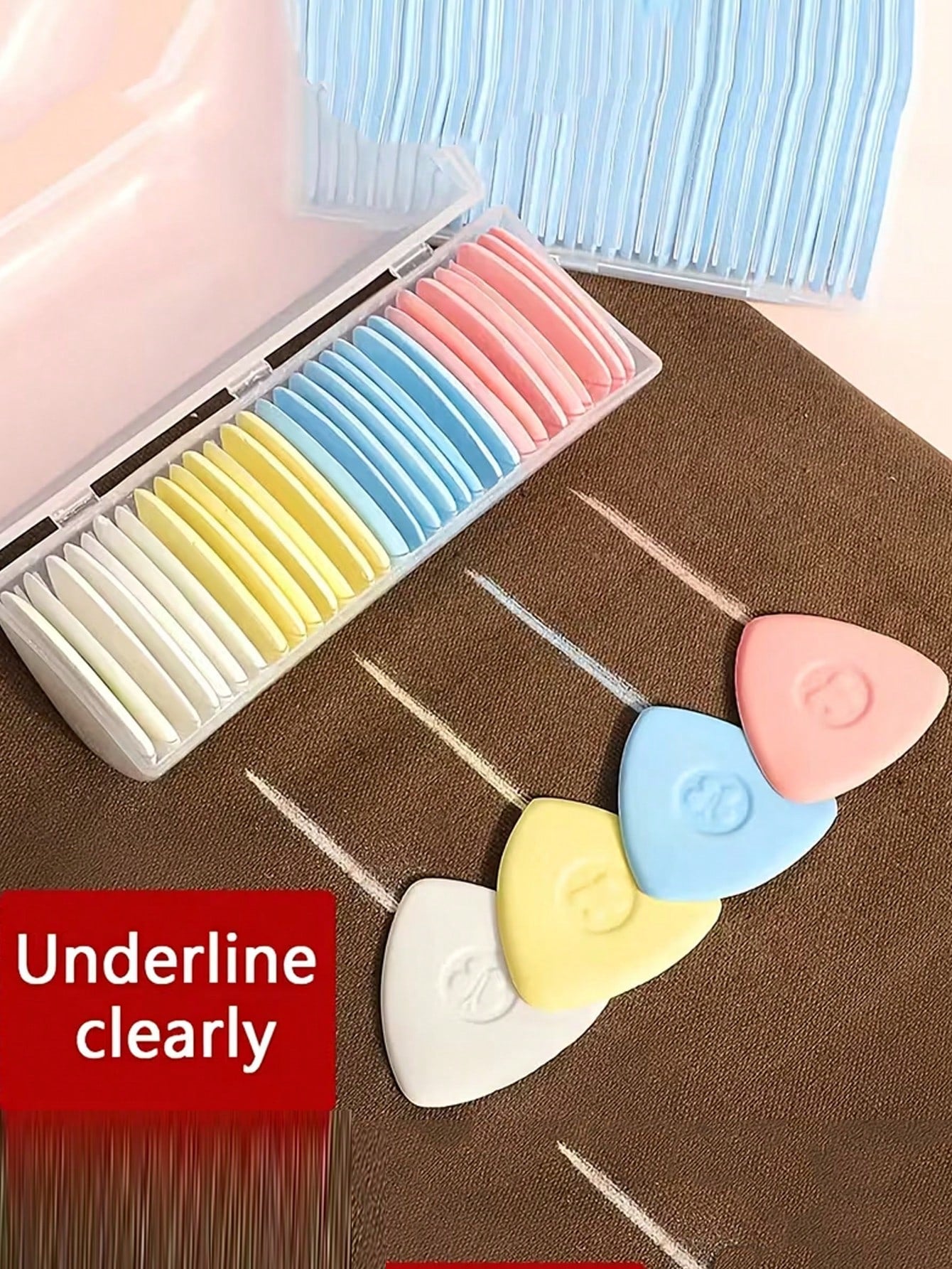 30/20/10pcs Triangle Tailor Chalk Set Sewing Accessories Wipeable Fabric Tailor's Chalk Set Hemming Fabric Marking Pen In For Precision Crafting DIY Crafting Multi-Color Sewing Pattern Marking Tool (P