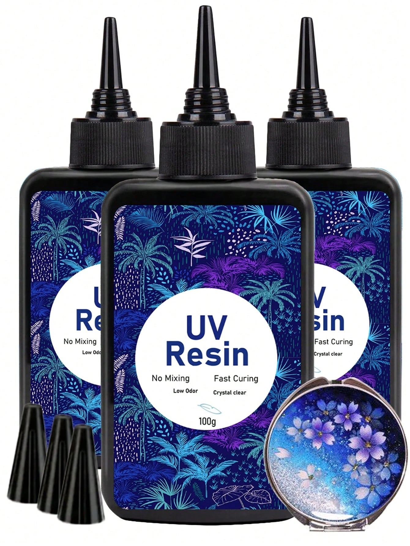 300g/200g/100g Transparent UV Resin, Hard, High Gloss, Fast Curing Epoxy Resin Crystal Kit, Transparent Solar Activated Glue For Jewelry Making