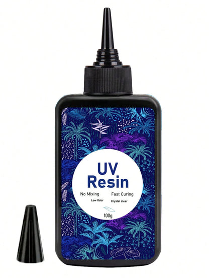 300g/200g/100g Transparent UV Resin, Hard, High Gloss, Fast Curing Epoxy Resin Crystal Kit, Transparent Solar Activated Glue For Jewelry Making