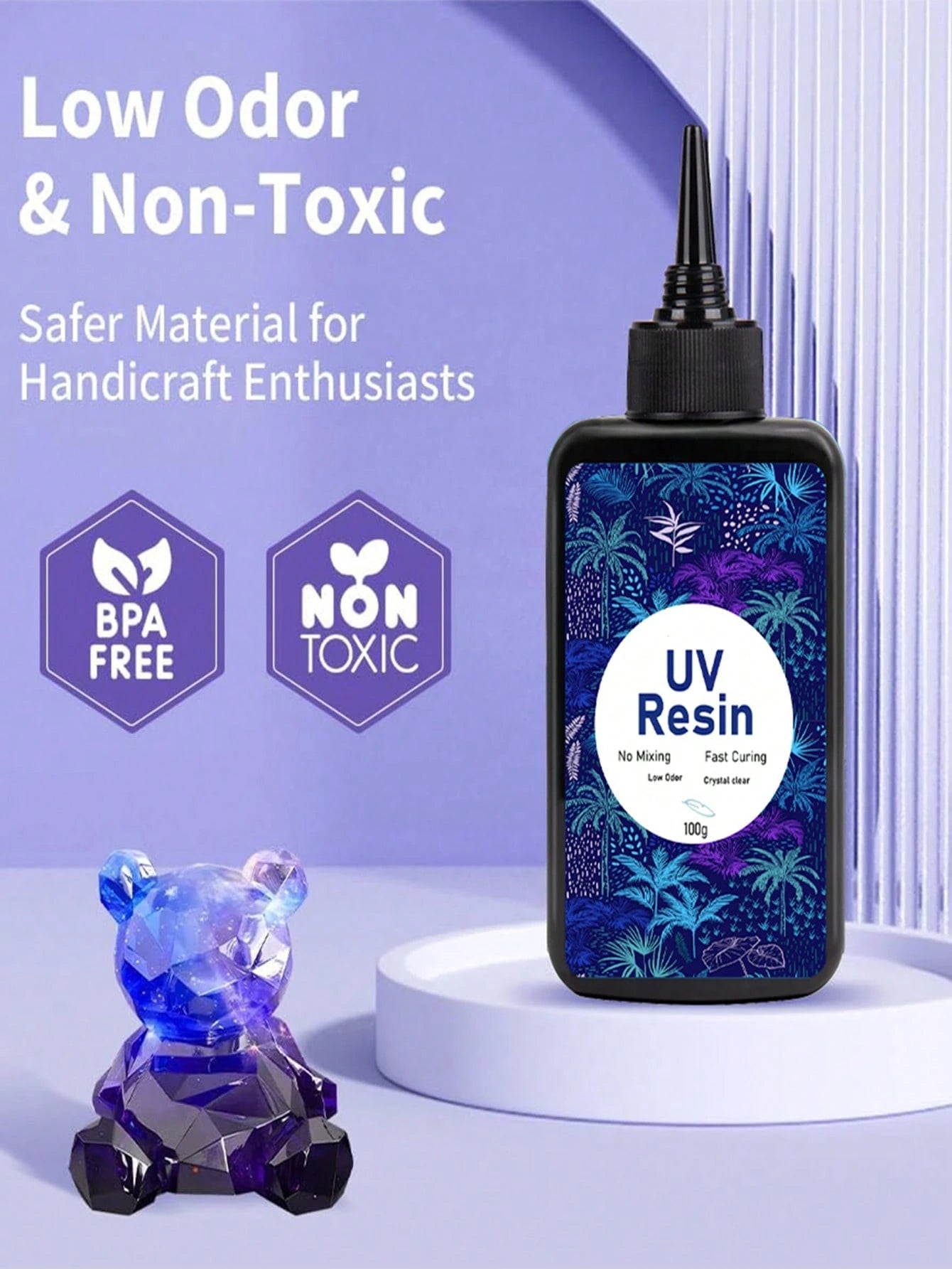 300g/200g/100g Transparent UV Resin, Hard, High Gloss, Fast Curing Epoxy Resin Crystal Kit, Transparent Solar Activated Glue For Jewelry Making