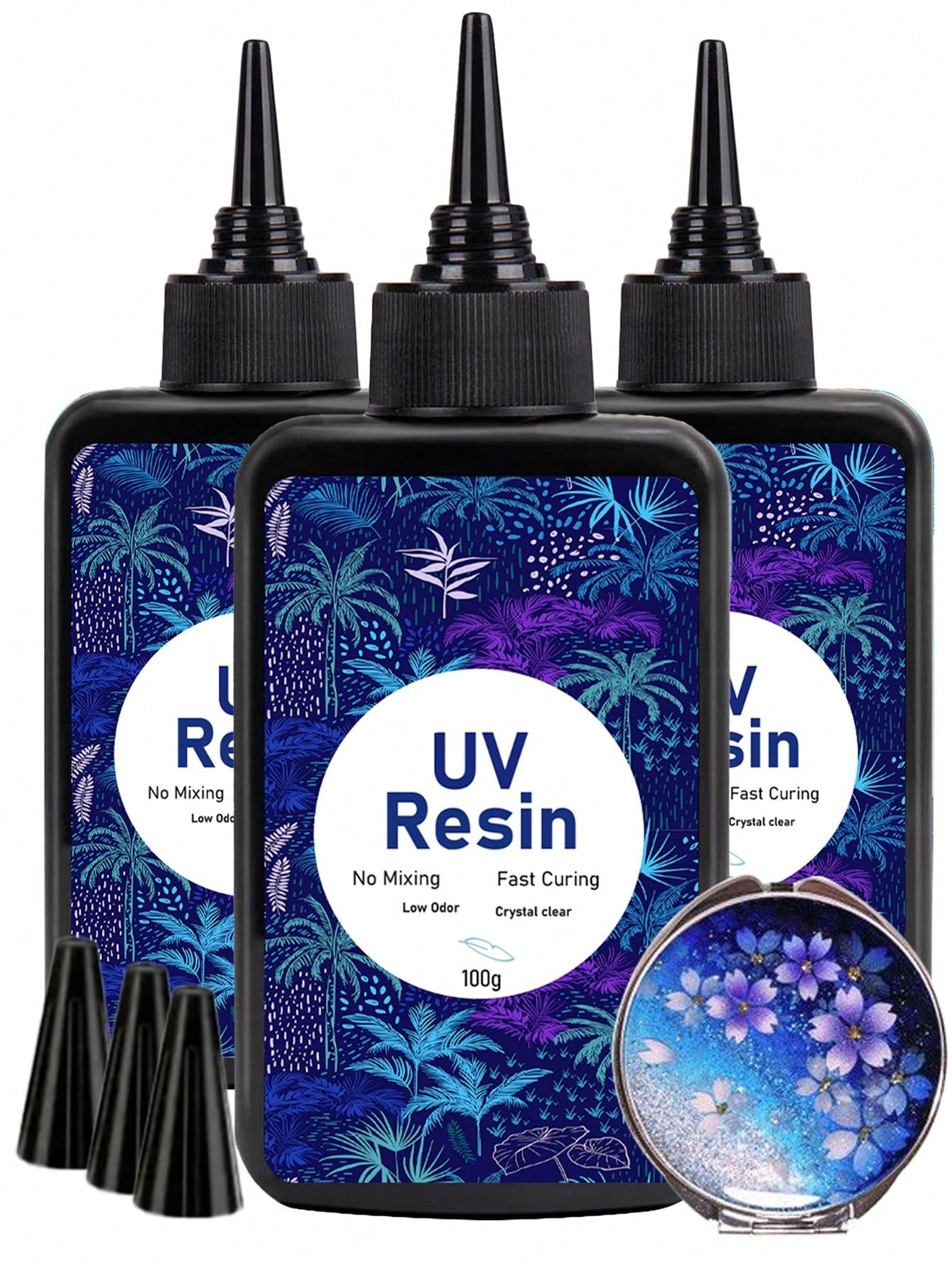 300g/200g/100g Transparent UV Resin, Hard, High Gloss, Fast Curing Epoxy Resin Crystal Kit, Transparent Solar Activated Glue For Jewelry Making