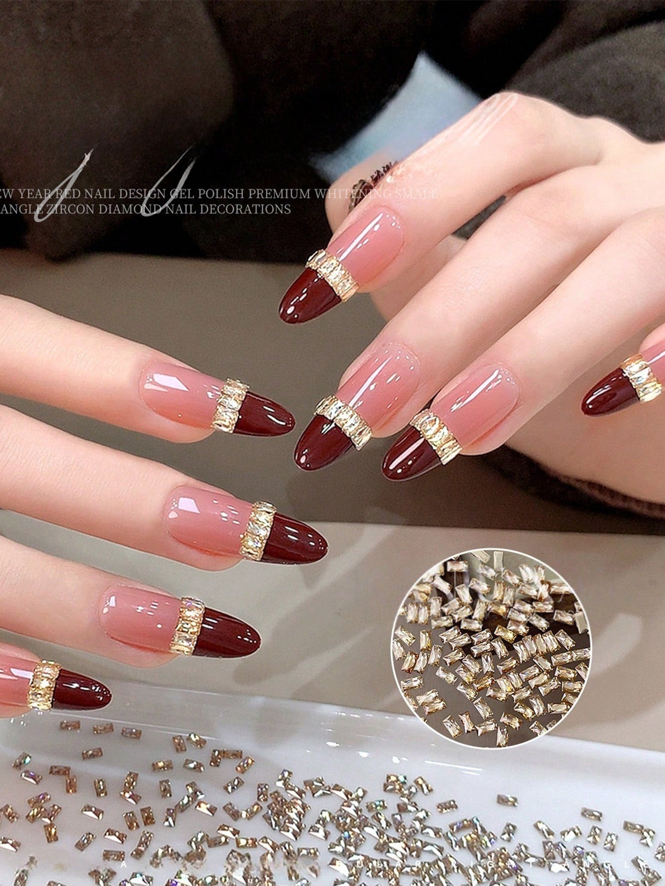 30pcs 2*4 Rectangular Zirconia Nail Art Decorations, Sparkling Champagne Color Rectangular Zirconia, High Quality Nail Rhinestones, 5A Mini Flat Zirconia, Nail Jewelry Diamonds, Nail Decorations, Rhin