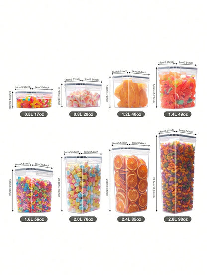 30pcs Large Airtight Food Storage Container Set With Lid, Effective Leak Proof & Keeps Food Dry, RV Kitchen, Refrigerator & Pantry Storage Set For Cereal, Spaghetti, Flour & Sugar,  Without Battery
