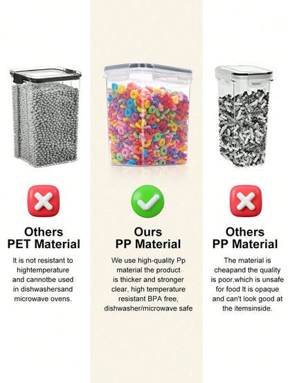 30pcs Large Airtight Food Storage Container Set With Lid, Effective Leak Proof & Keeps Food Dry, RV Kitchen, Refrigerator & Pantry Storage Set For Cereal, Spaghetti, Flour & Sugar,  Without Battery