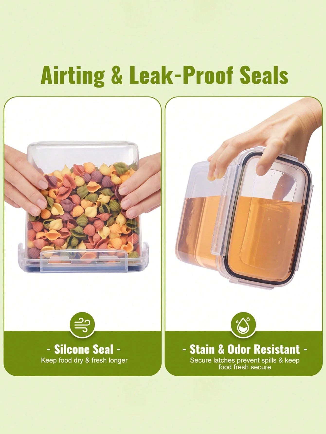 30pcs Large Airtight Food Storage Container Set With Lid, Effective Leak Proof & Keeps Food Dry, RV Kitchen, Refrigerator & Pantry Storage Set For Cereal, Spaghetti, Flour & Sugar,  Without Battery