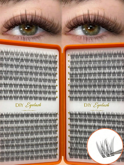 32 Rows/384 Pcs Waterproof Mink Eyelashes, Natural Soft Curl. 10-12mm Mixed 0.07mm C/D Shape Natural Curly Lashes. Lightweight DIY Eyelashes, Suitable For Creating Looks From Natural To Voluminous. Su