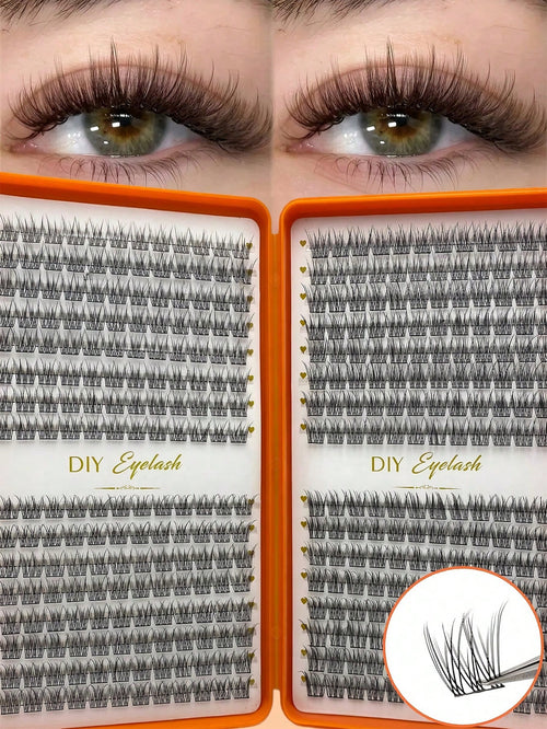 32 Rows/384 Pcs Waterproof Mink Eyelashes, Natural Soft Curl. 10-12mm Mixed 0.07mm C/D Shape Natural Curly Lashes. Lightweight DIY Eyelashes, Suitable For Creating Looks From Natural To Voluminous. Su