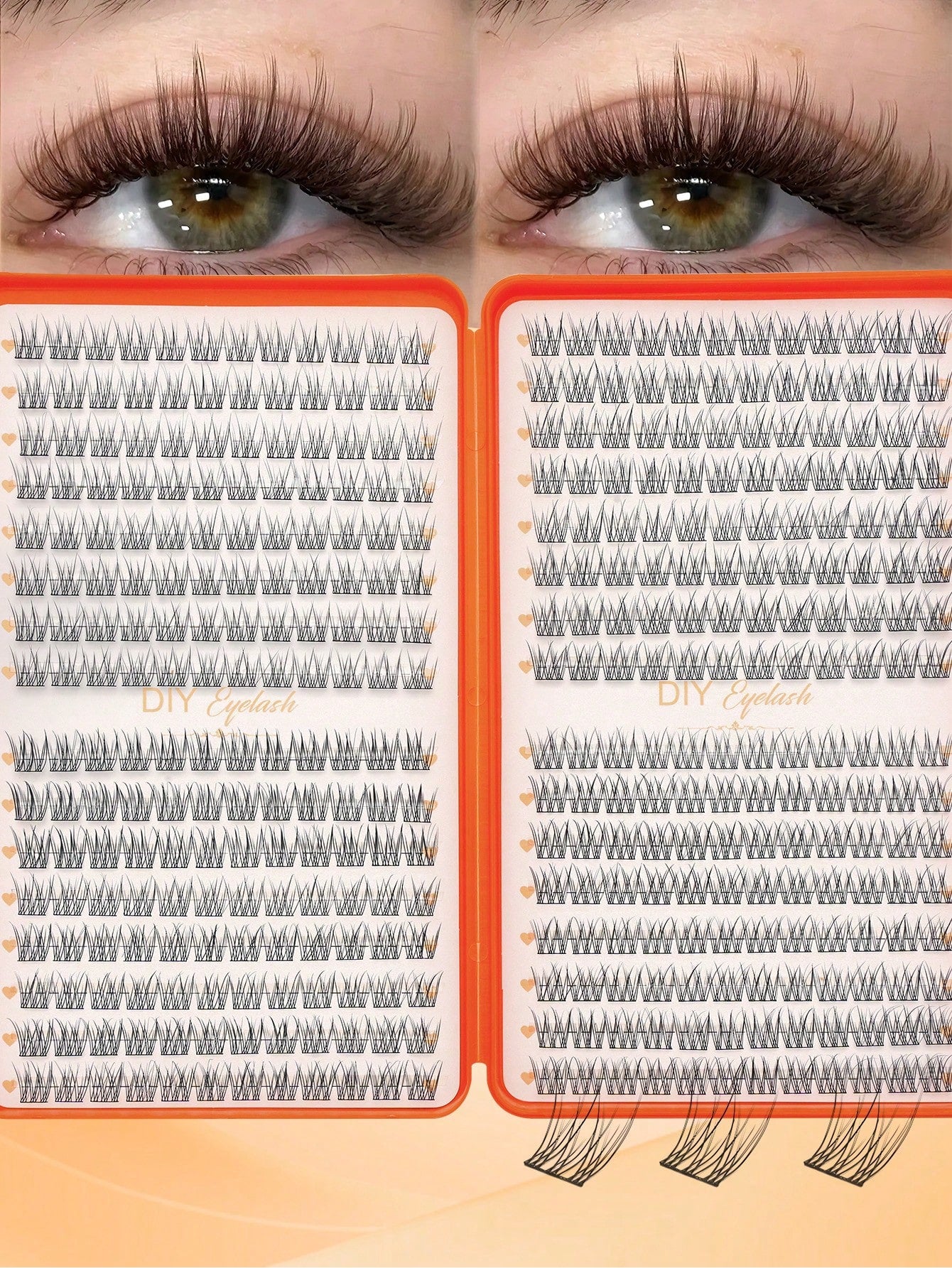 32 Rows/384 Pcs Waterproof Mink Eyelashes, Natural Soft Curl. 10-12mm Mixed 0.07mm C/D Shape Natural Curly Lashes. Lightweight DIY Eyelashes, Suitable For Creating Looks From Natural To Voluminous. Su