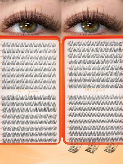 32 Rows/384 Pcs Waterproof Mink Eyelashes, Natural Soft Curl. 10-12mm Mixed 0.07mm C/D Shape Natural Curly Lashes. Lightweight DIY Eyelashes, Suitable For Creating Looks From Natural To Voluminous. Su