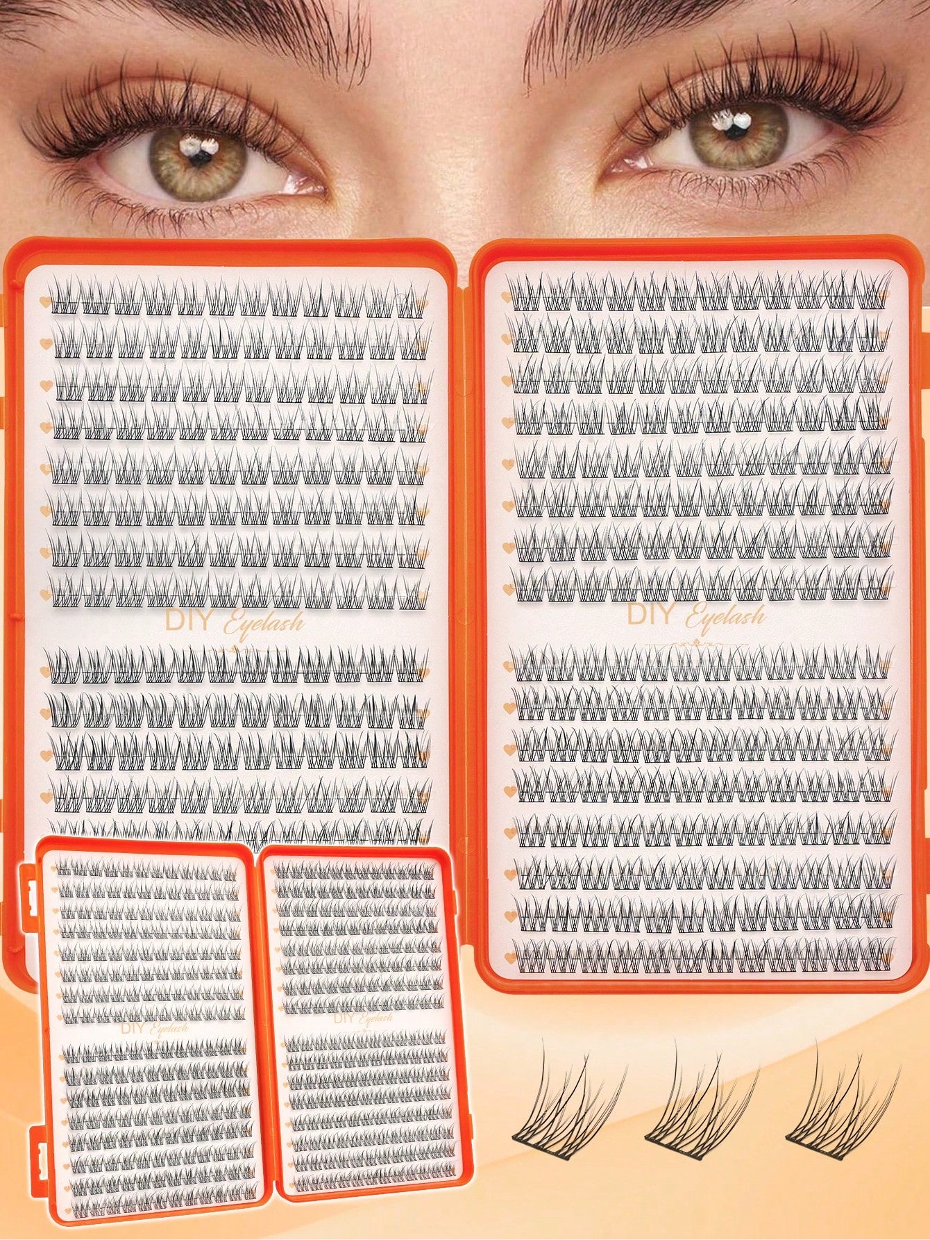 32 Rows/384 Pcs Waterproof Mink Eyelashes, Natural Soft Curl. 10-12mm Mixed 0.07mm C/D Shape Natural Curly Lashes. Lightweight DIY Eyelashes, Suitable For Creating Looks From Natural To Voluminous. Su