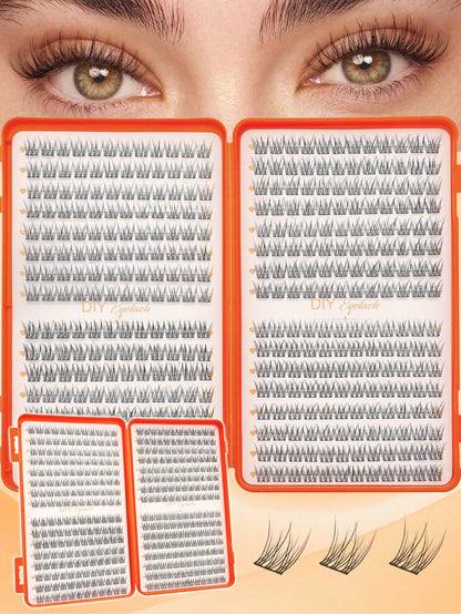 32 Rows/384 Pcs Waterproof Mink Eyelashes, Natural Soft Curl. 10-12mm Mixed 0.07mm C/D Shape Natural Curly Lashes. Lightweight DIY Eyelashes, Suitable For Creating Looks From Natural To Voluminous. Su