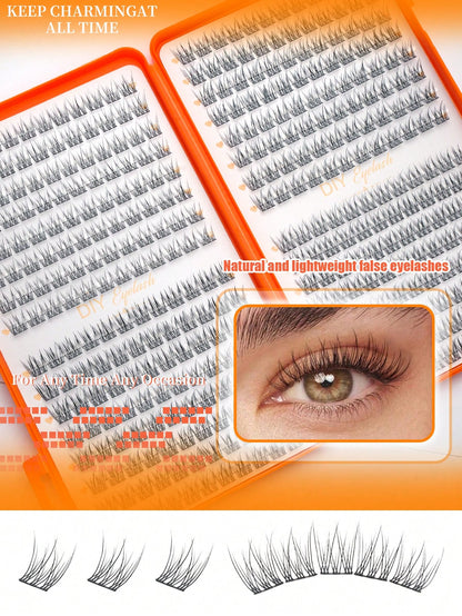 32 Rows/384 Pcs Waterproof Mink Eyelashes, Natural Soft Curl. 10-12mm Mixed 0.07mm C/D Shape Natural Curly Lashes. Lightweight DIY Eyelashes, Suitable For Creating Looks From Natural To Voluminous. Su