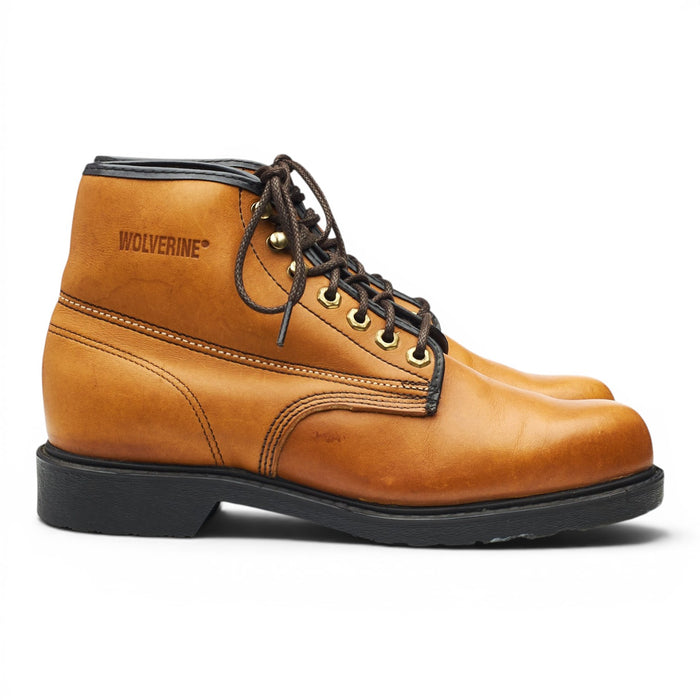 '3368' Tan Brown Leather Steel Toe Boots UK 7 US 8 E