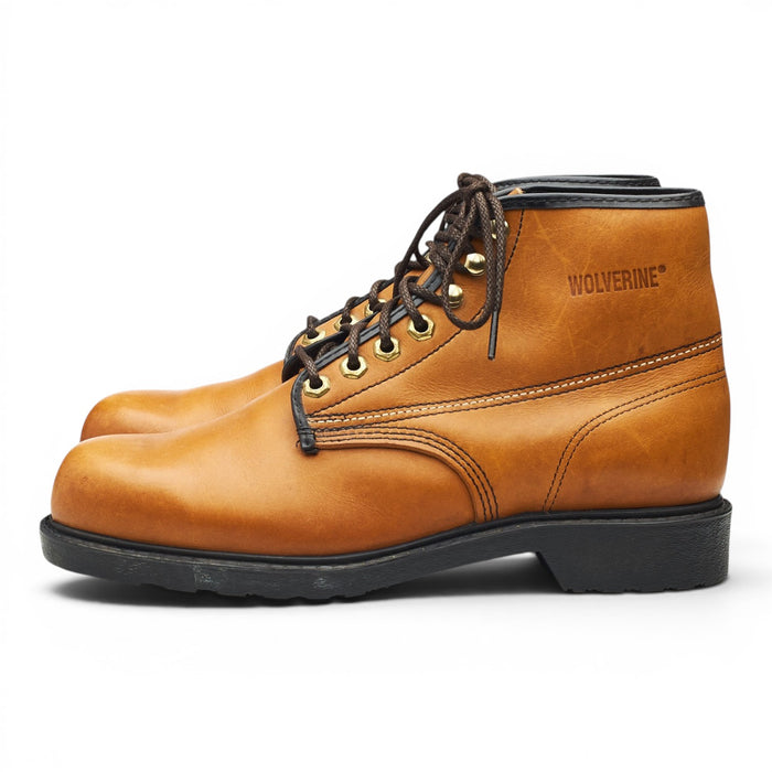 '3368' Tan Brown Leather Steel Toe Boots UK 7 US 8 E