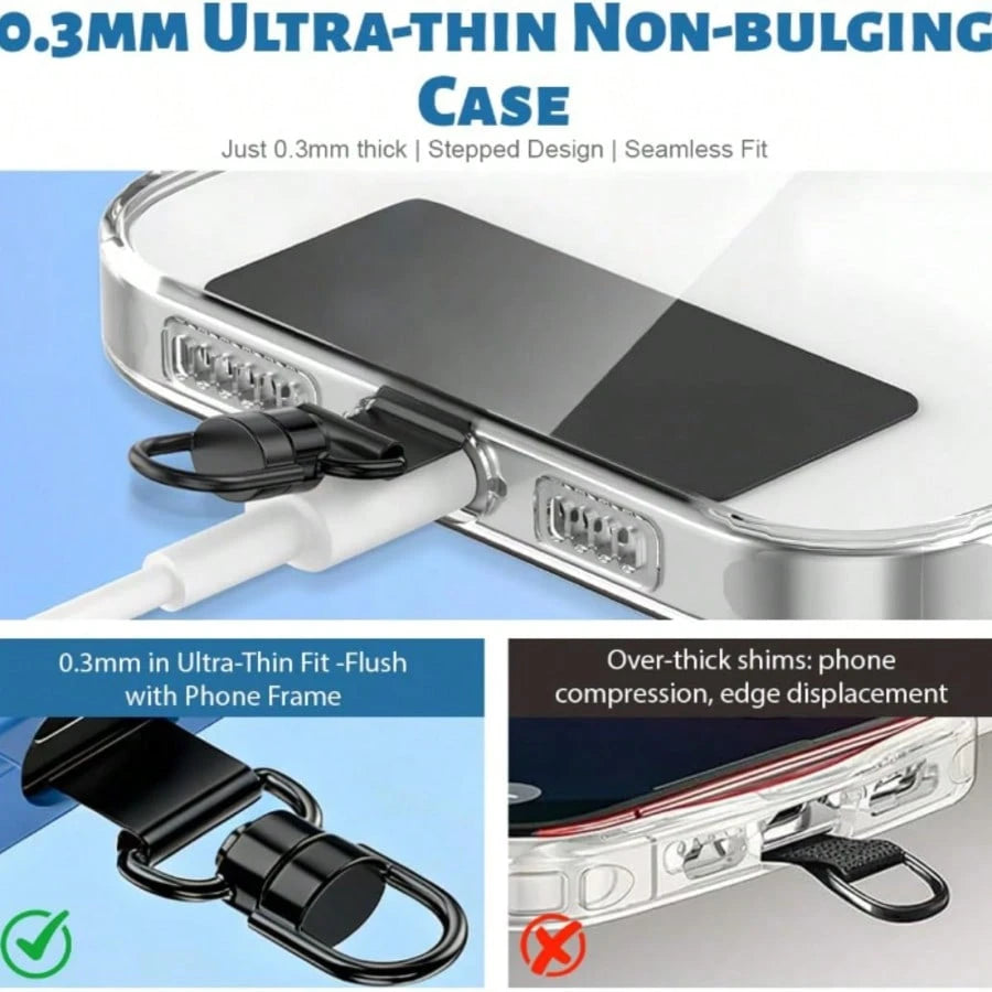 360° Rotatable Stainless Steel Phone Lanyard Hook- Metal Washer, For Securely Fixing Phone Lanyard