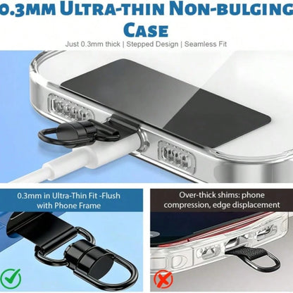 360° Rotatable Stainless Steel Phone Lanyard Hook- Metal Washer, For Securely Fixing Phone Lanyard