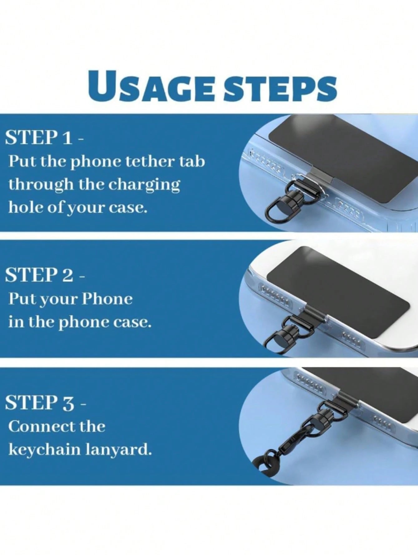 360° Rotatable Stainless Steel Phone Lanyard Hook- Metal Washer, For Securely Fixing Phone Lanyard