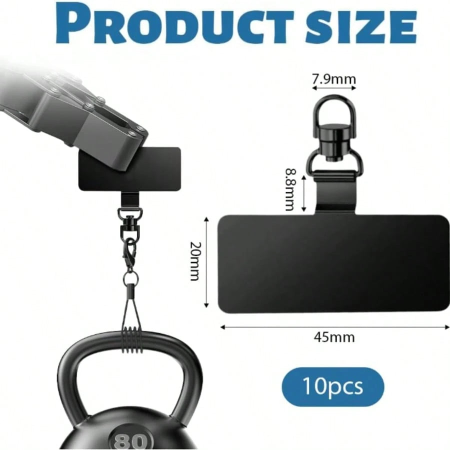 360° Rotatable Stainless Steel Phone Lanyard Hook- Metal Washer, For Securely Fixing Phone Lanyard