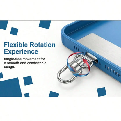 360° Rotatable Stainless Steel Phone Lanyard Hook- Metal Washer, For Securely Fixing Phone Lanyard