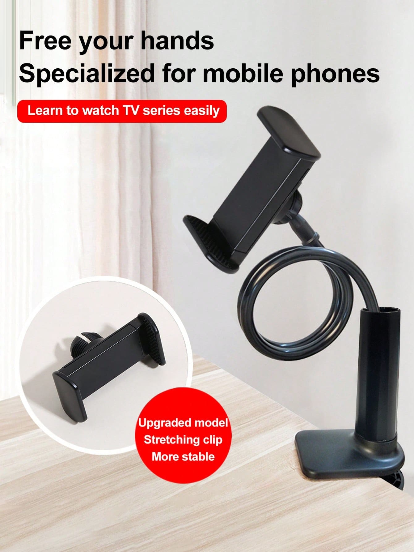 360° Rotating Phone Holder For Slouchy People Place It By Your Bedside To Free Up Your Hands.