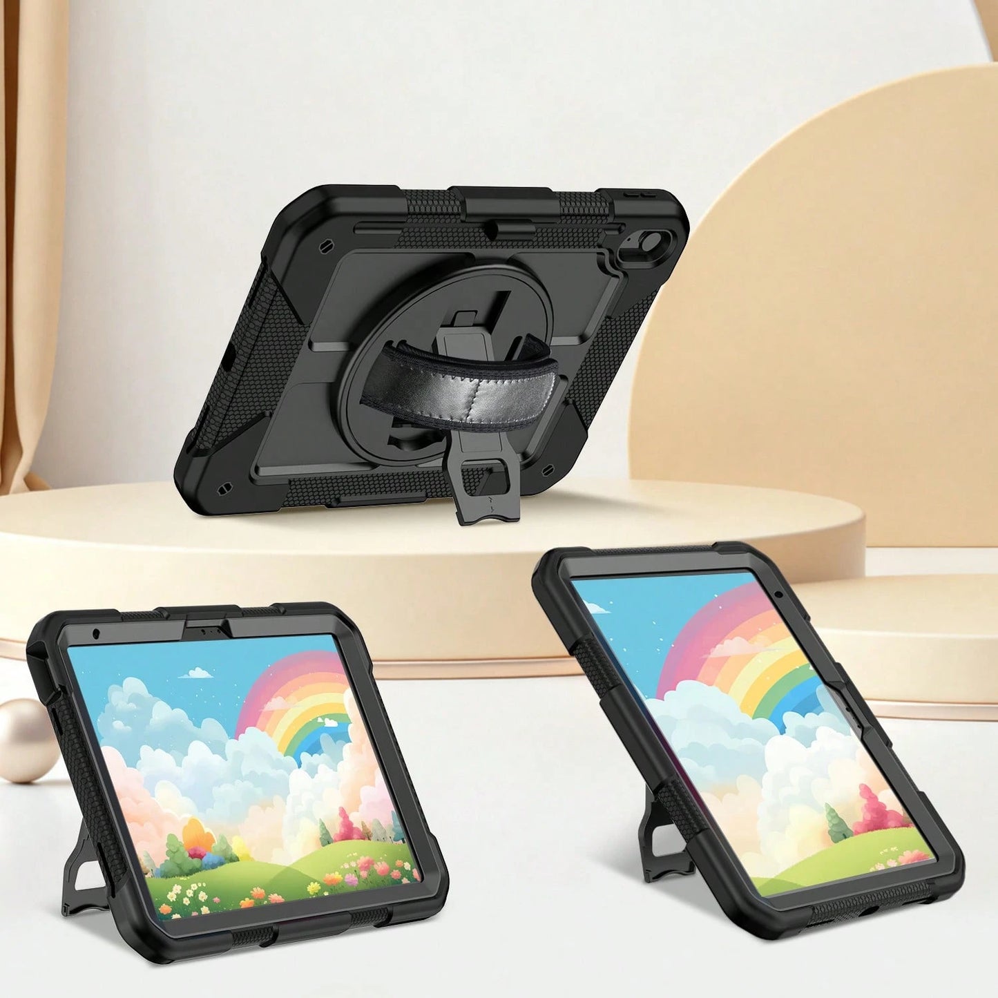 360° Rotating Stand Protective Case Suitable For 11th Gen A16/10th Gen 11-Inch, 10.9-Inch, 9th/8th/7th Gen 10.2-Inch, 6th/5th Gen/Air2/Pro 2016 9.7-Inch, And Galaxy Tab A11+/A11 Plus/A9+/A9 Plus 11-In