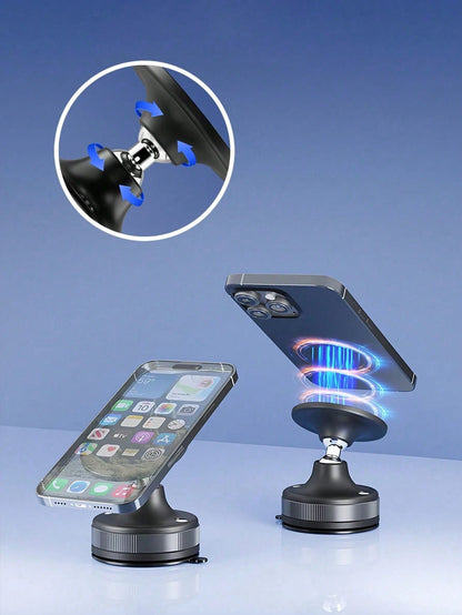 360° Rotating Universal Vacuum Suction Cup Phone Holder- Strong Fixation, 7kg Load Capacity, Suitable For Navigation, N52 Magnet For Stable Performance, Adjustable Angle, Compact Design, Fits Large P