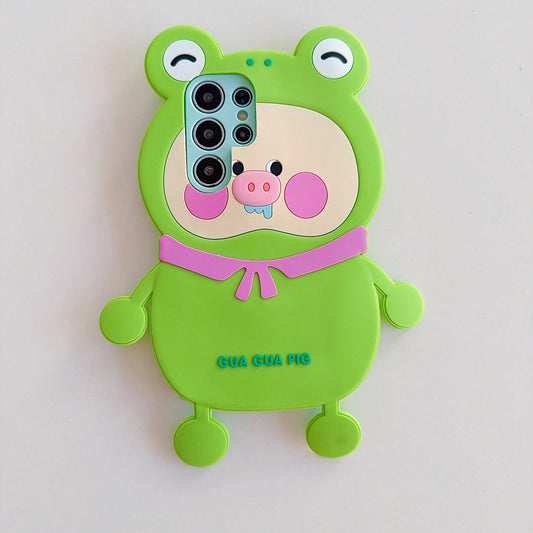 3D Cute Pig Silicone Phone Shockproof Protective Cover Fit A38/A74/Reno8/Reno9/Reno10/GT5 Daily Shopping Travel Party Outdoor Selfie Use