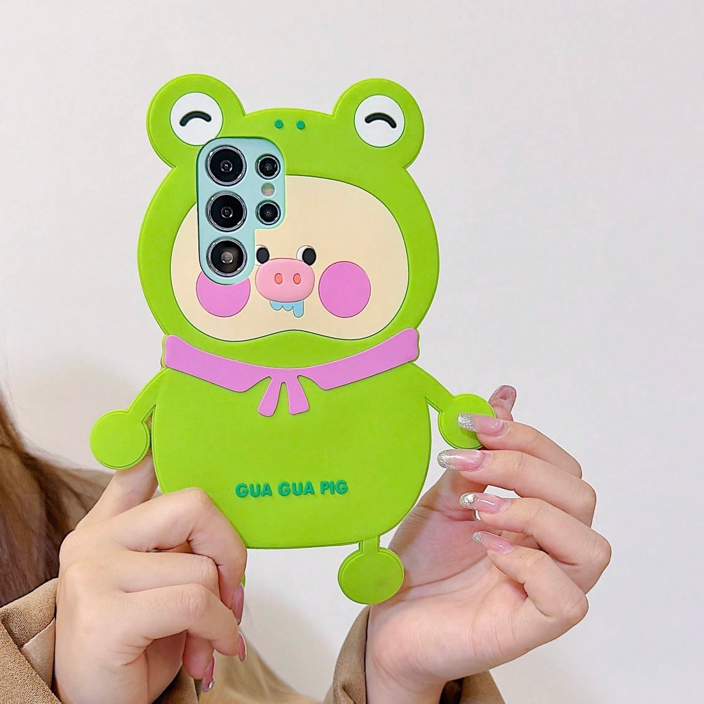 3D Cute Pig Silicone Phone Shockproof Protective Cover Fit A38/A74/Reno8/Reno9/Reno10/GT5 Daily Shopping Travel Party Outdoor Selfie Use
