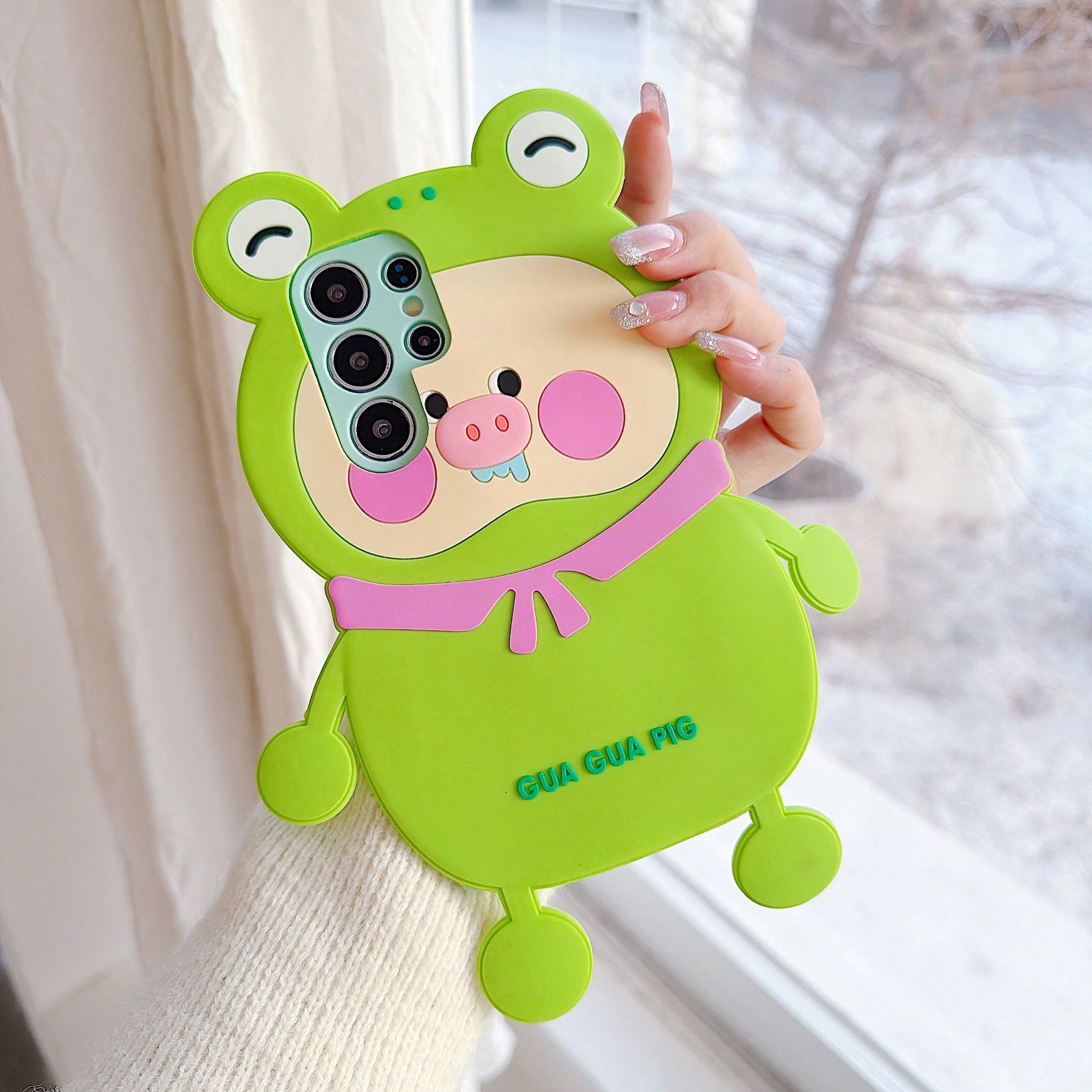 3D Cute Pig Silicone Phone Shockproof Protective Cover Fit A38/A74/Reno8/Reno9/Reno10/GT5 Daily Shopping Travel Party Outdoor Selfie Use