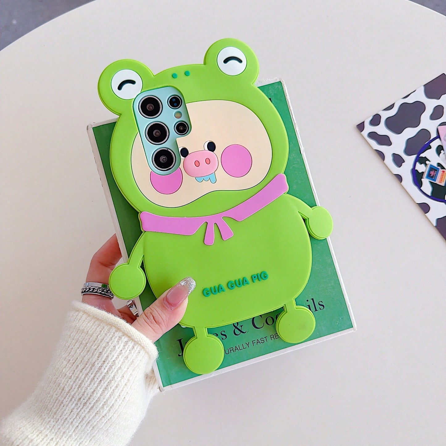 3D Cute Pig Silicone Phone Shockproof Protective Cover Fit A38/A74/Reno8/Reno9/Reno10/GT5 Daily Shopping Travel Party Outdoor Selfie Use