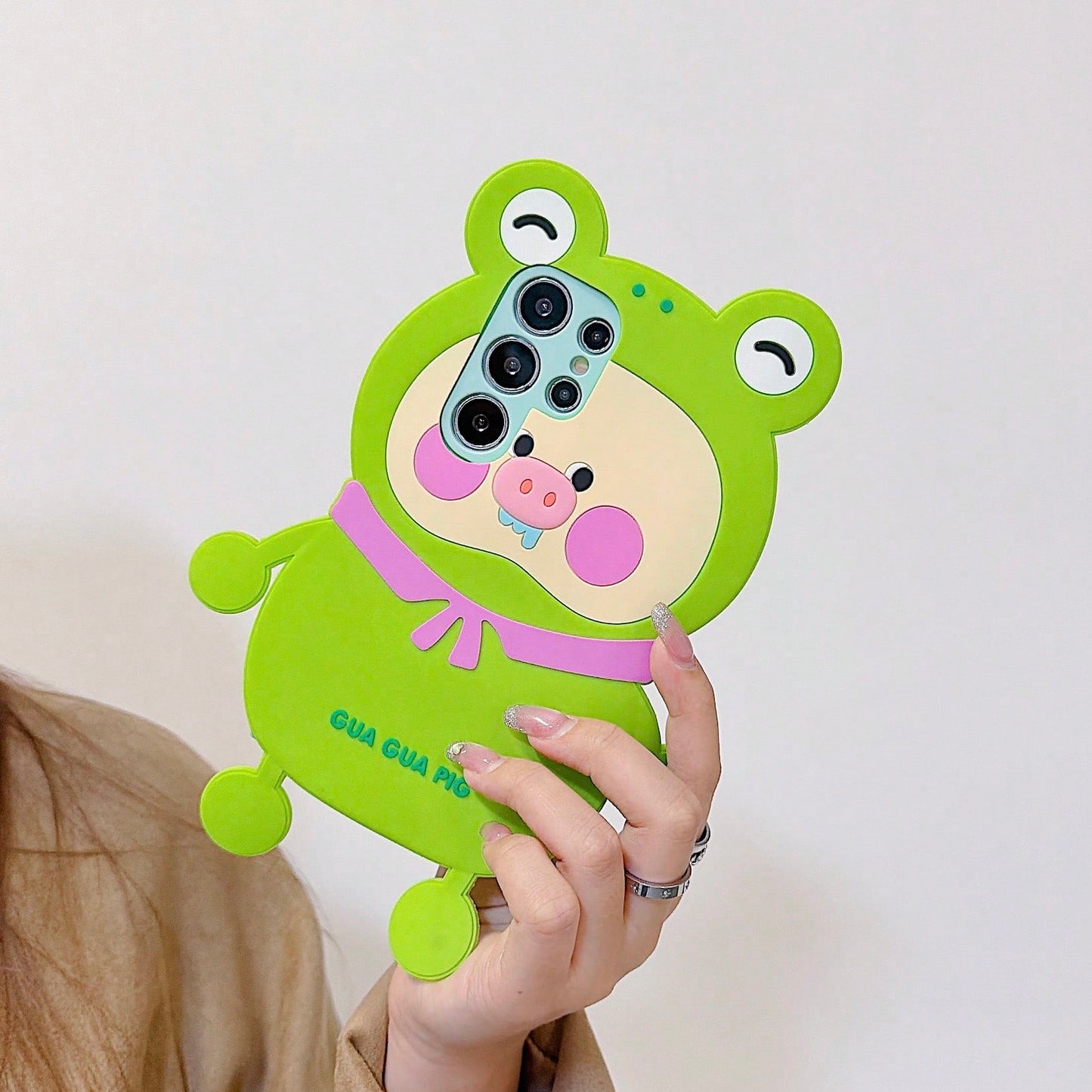 3D Cute Pig Silicone Phone Shockproof Protective Cover Fit A38/A74/Reno8/Reno9/Reno10/GT5 Daily Shopping Travel Party Outdoor Selfie Use