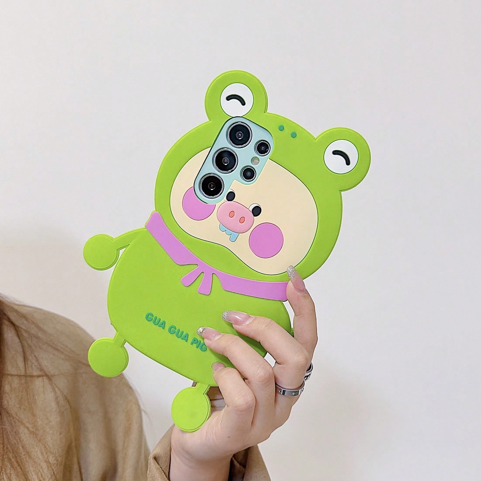 3D Cute Pig Silicone Phone Shockproof Protective Cover Fit A38/A74/Reno8/Reno9/Reno10/GT5 Daily Shopping Travel Party Outdoor Selfie Use