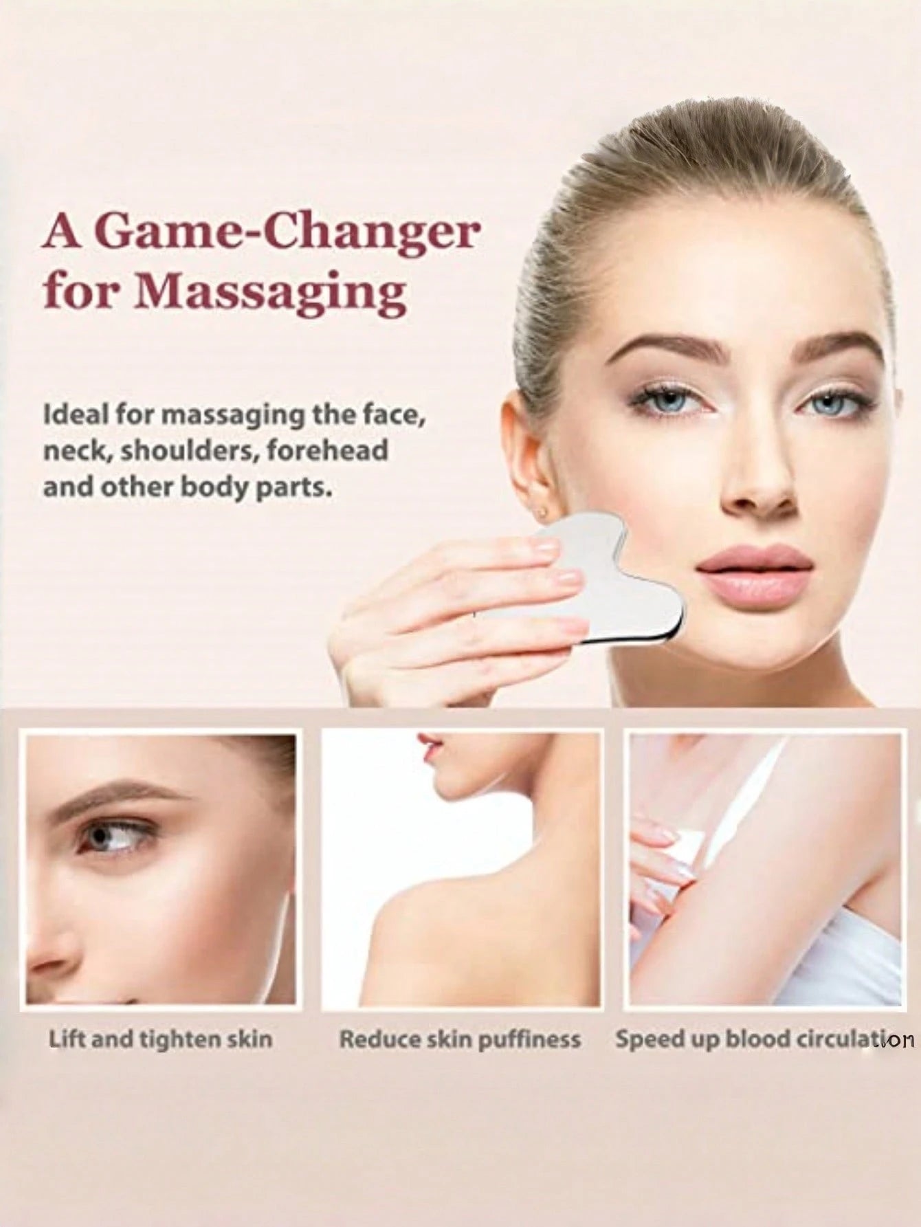 3D Facial Roller And Stainless Steel Gua Sha Set, Metal Facial Massage Tool For Lymphatic Drainage, Reducing Puffiness And Redness, Icy Skincare Sculpting Set For Facial Lifting And Relaxation, Portab
