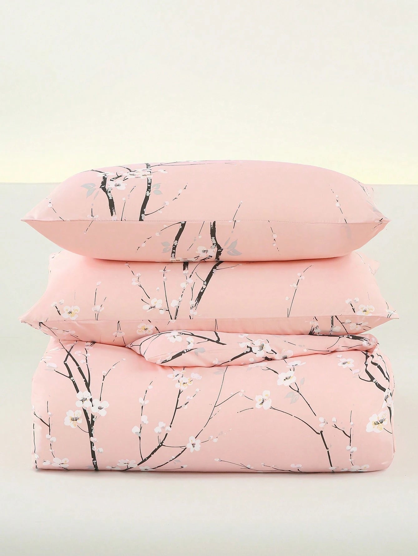 3pcs Bedding Set, Super Soft Fiber Fabric, Geometric Pattern & Floral Design, 1 Duvet Cover + 2 Pillowcases