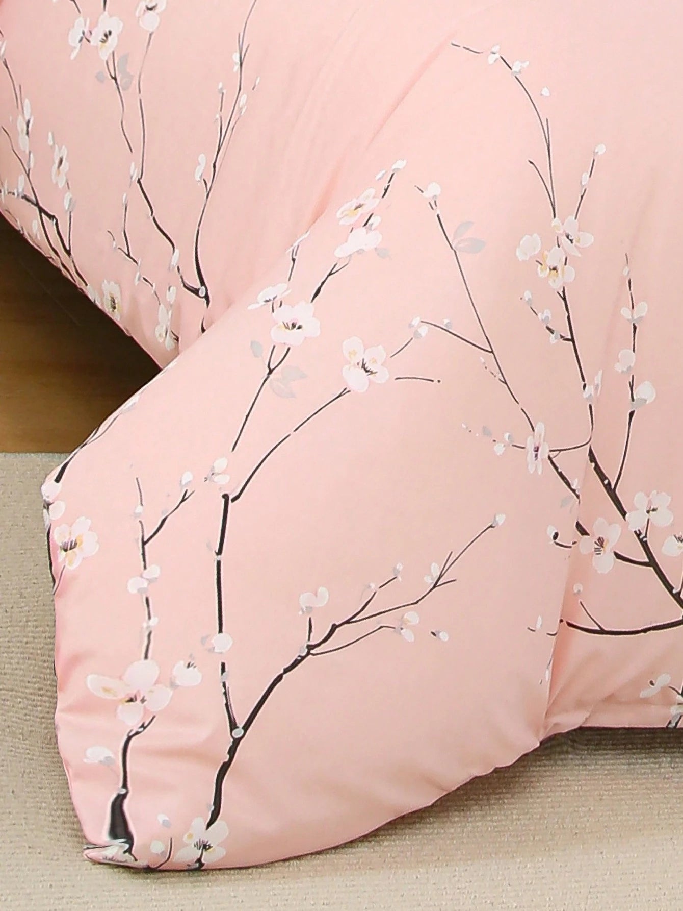 3pcs Bedding Set, Super Soft Fiber Fabric, Geometric Pattern & Floral Design, 1 Duvet Cover + 2 Pillowcases