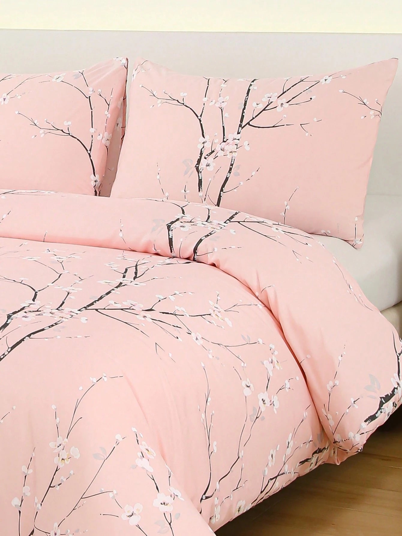 3pcs Bedding Set, Super Soft Fiber Fabric, Geometric Pattern & Floral Design, 1 Duvet Cover + 2 Pillowcases