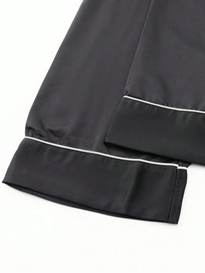3pcs Casual Men's Short Sleeve T-Shirt, Shorts & Pants 3 Pieces Pajama Set