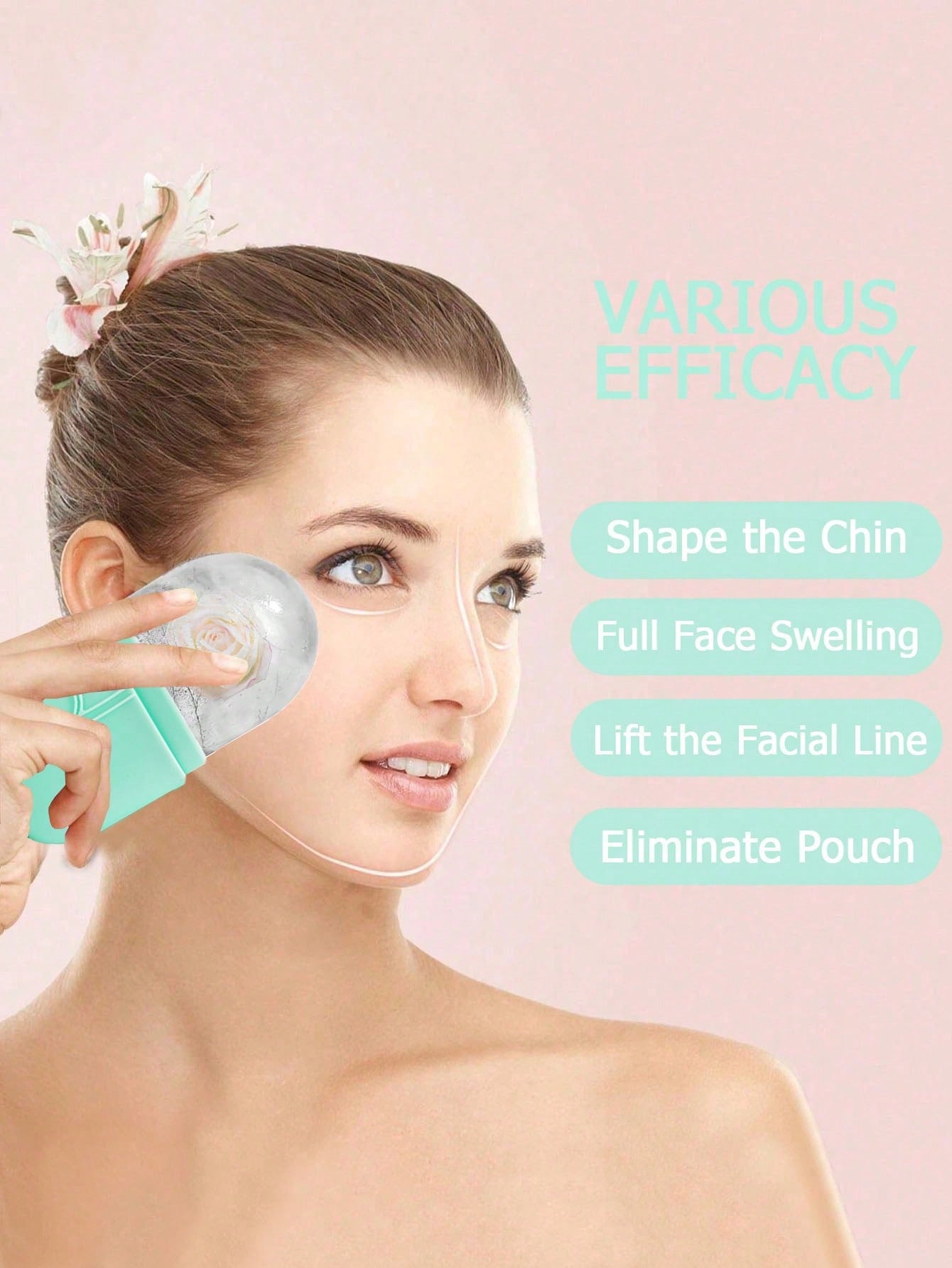 3pcs Facial Beauty Gua Sha Ice Mold Set, Roller Massage Gua Sha Tool Kit, Green Body Detox & Facial Lifting Massage