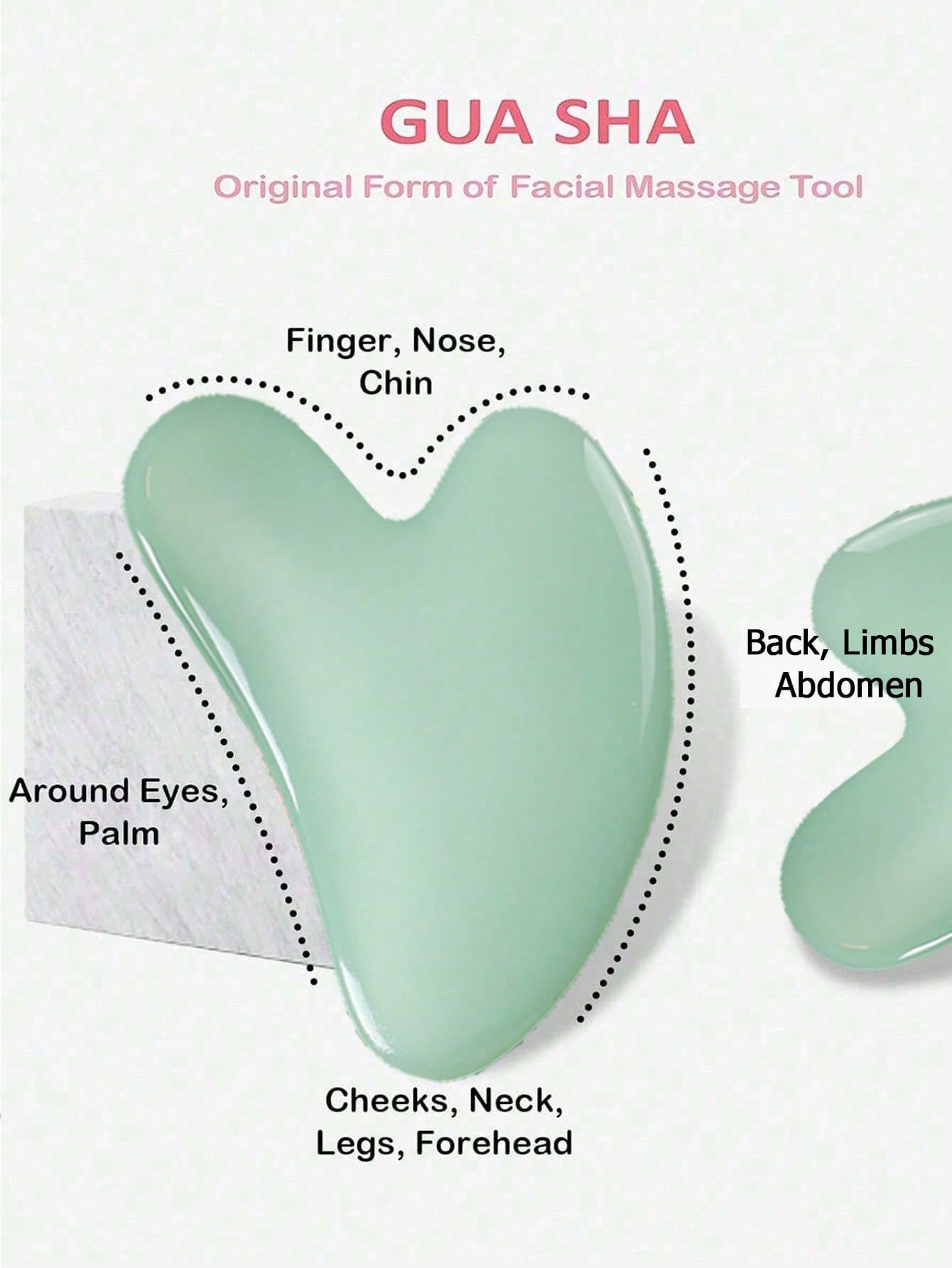 3pcs Facial Beauty Gua Sha Ice Mold Set, Roller Massage Gua Sha Tool Kit, Green Body Detox & Facial Lifting Massage
