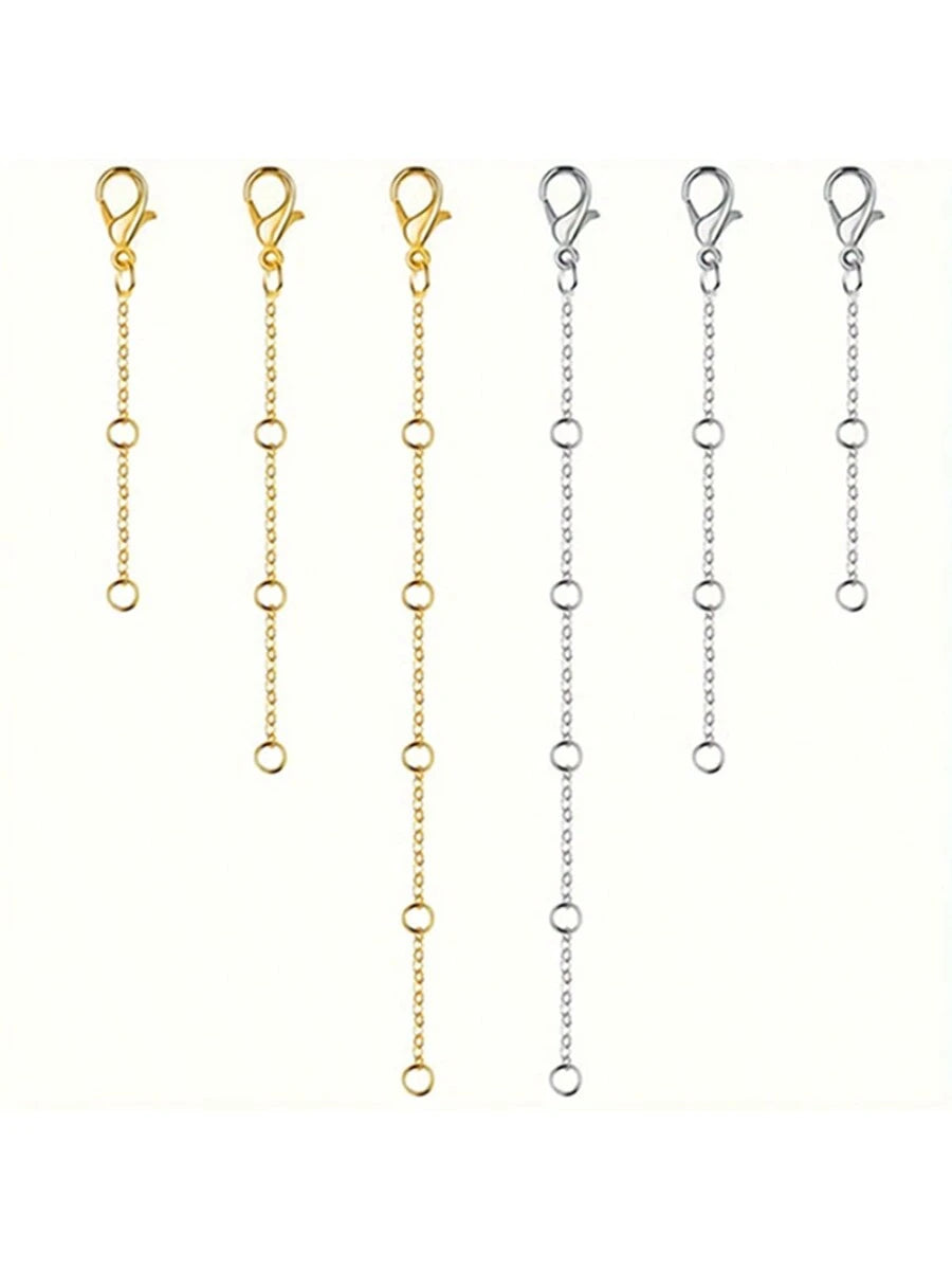 3Pcs Golden Stainless Steel Necklace Extender Chain Necklace Extenders Tail Chains For Bracelet Anklet Stainless Steel Chain Extenders For Jewelry Making, Golden Diy,Father's Day, Mother's Day, Christ