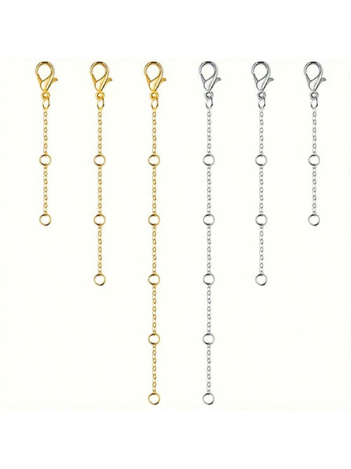 3Pcs Golden Stainless Steel Necklace Extender Chain Necklace Extenders Tail Chains For Bracelet Anklet Stainless Steel Chain Extenders For Jewelry Making, Golden Diy,Father's Day, Mother's Day, Christ