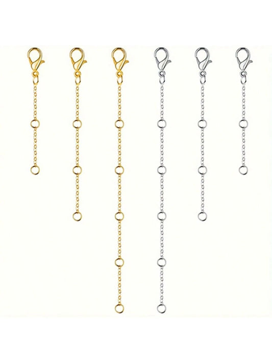 3Pcs Golden Stainless Steel Necklace Extender Chain Necklace Extenders Tail Chains For Bracelet Anklet Stainless Steel Chain Extenders For Jewelry Making, Golden Diy,Father's Day, Mother's Day, Christ