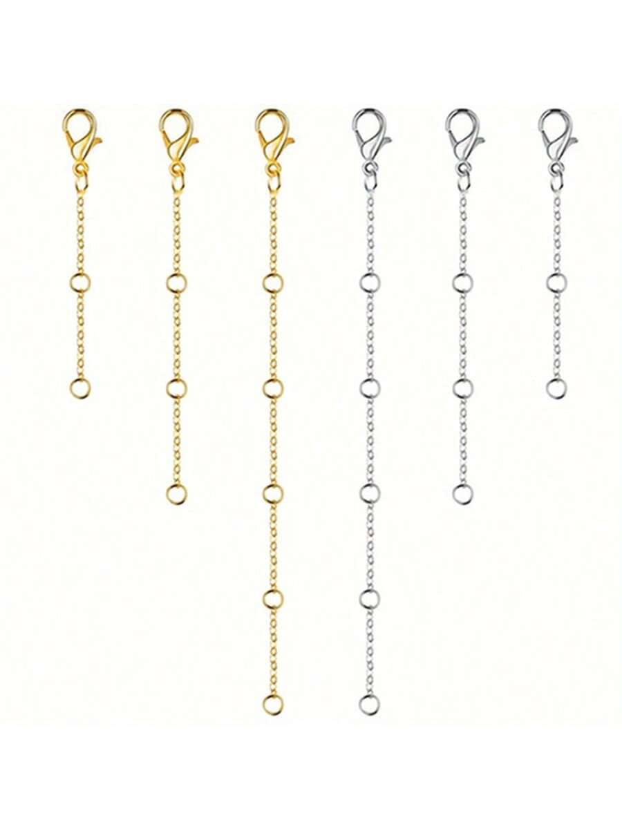 3Pcs Golden Stainless Steel Necklace Extender Chain Necklace Extenders Tail Chains For Bracelet Anklet Stainless Steel Chain Extenders For Jewelry Making, Golden Diy,Father's Day, Mother's Day, Christ