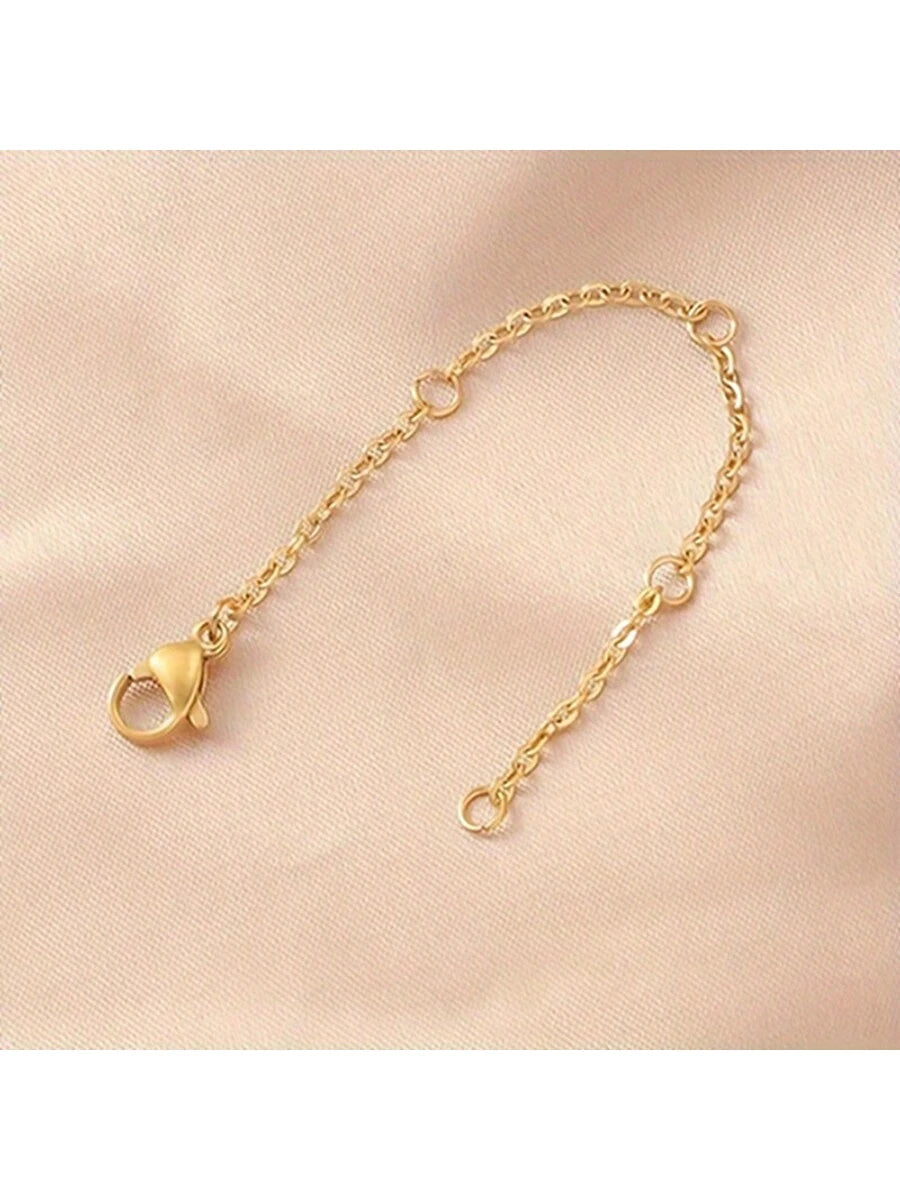 3Pcs Golden Stainless Steel Necklace Extender Chain Necklace Extenders Tail Chains For Bracelet Anklet Stainless Steel Chain Extenders For Jewelry Making, Golden Diy,Father's Day, Mother's Day, Christ