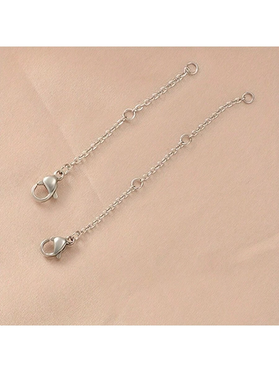 3Pcs Golden Stainless Steel Necklace Extender Chain Necklace Extenders Tail Chains For Bracelet Anklet Stainless Steel Chain Extenders For Jewelry Making, Golden Diy,Father's Day, Mother's Day, Christ