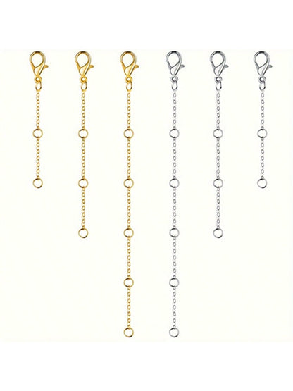 3Pcs Golden Stainless Steel Necklace Extender Chain Necklace Extenders Tail Chains For Bracelet Anklet Stainless Steel Chain Extenders For Jewelry Making, Golden Diy,Father's Day, Mother's Day, Christ