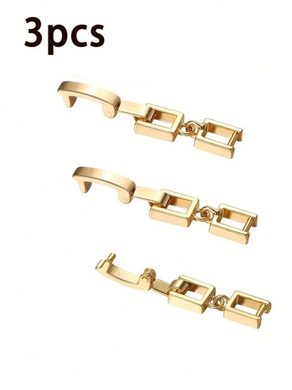 3pcs High Quality 18k Gold Plated Copper Alloy Bracelet Extender Chain, Jewelry Connector, Jewelry Extension Clasp Suitable For Necklace, Bracelet, Anklet Making And Various Jewelry Making Accessories