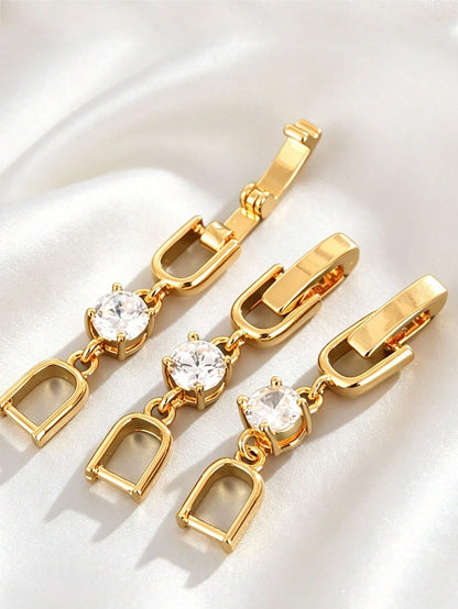 3pcs High Quality 18k Gold Plated Copper Alloy Bracelet Extender Chain, Jewelry Connector, Jewelry Extension Clasp Suitable For Necklace, Bracelet, Anklet Making And Various Jewelry Making Accessories